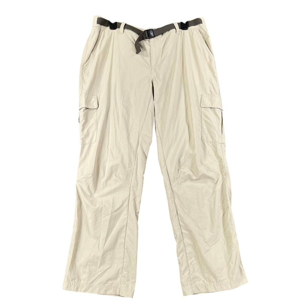 Columbia Cargo Pants Women 16S Belted Omni-Shield Beige Hiking Outdoor Travel